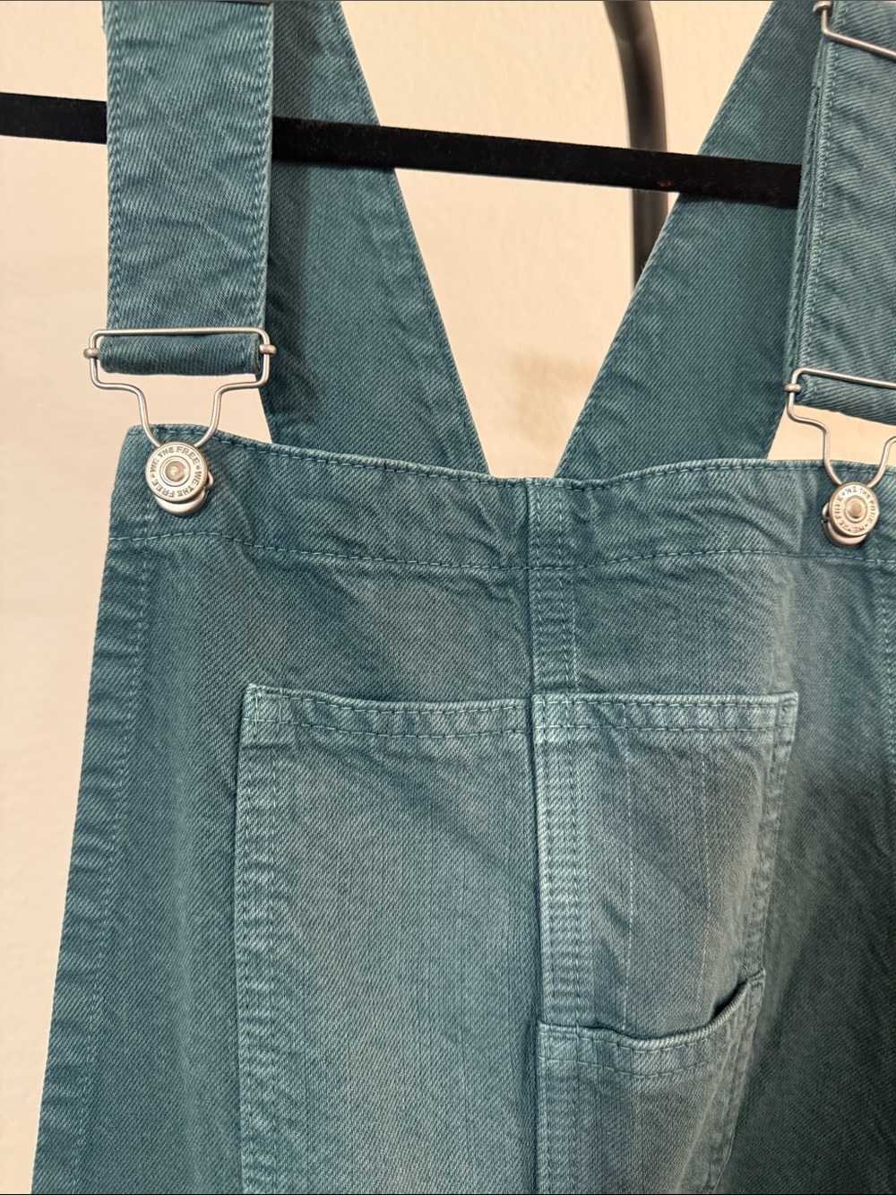 Free People Good Luck Teal Denim Overalls - #129 - Picture 2 of 4